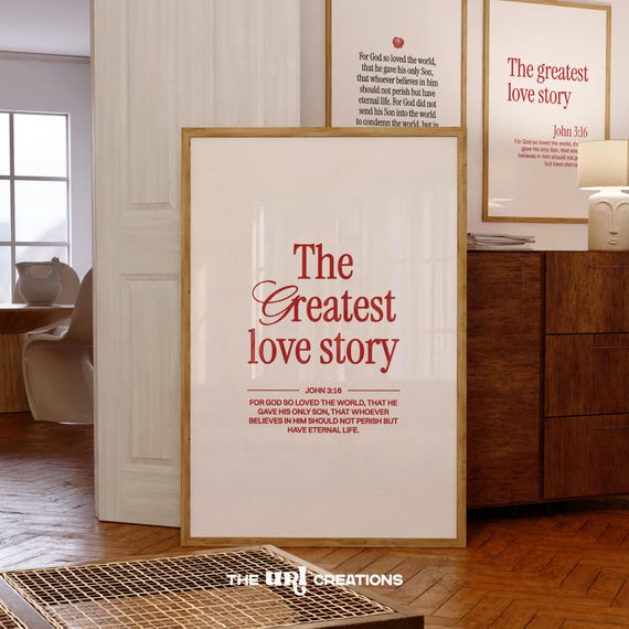 John 3:16 Minimalist Christian Scripture Art Print