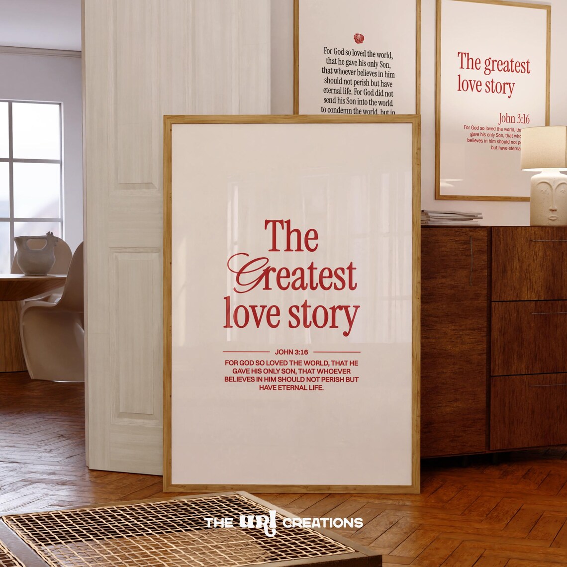 John 3:16 Minimalist Christian Scripture Art Print