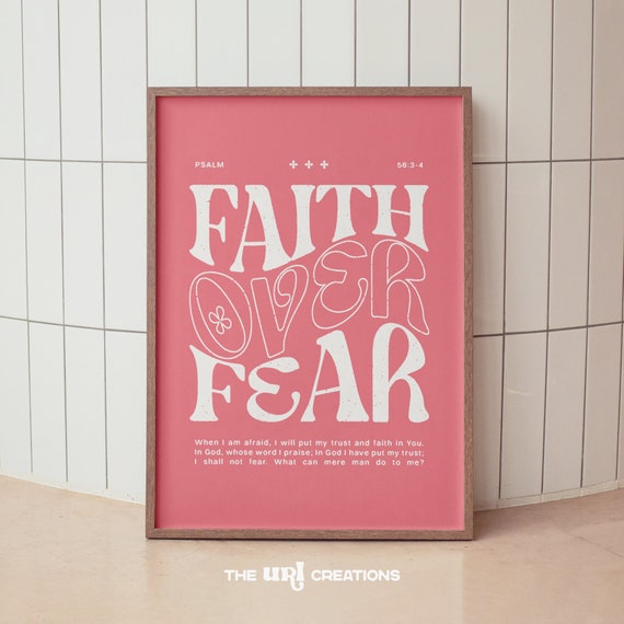 Faith Over Fear Christian Quote Art Print
