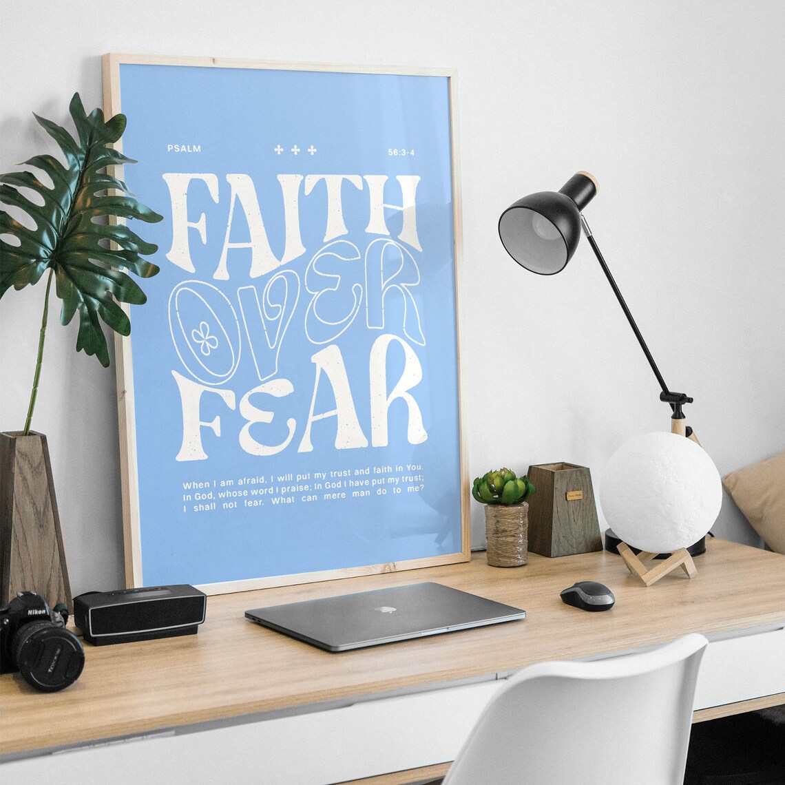 Faith Over Fear Bible Verse Quote Art Print - Image 3