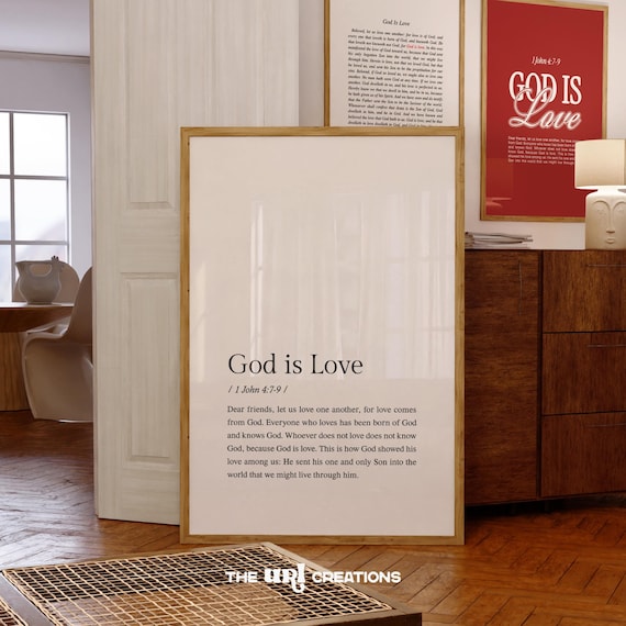 God Is Love Definition Print Minimalist Christin Wall Art Bible Verse Poster Modern Scripture Cozy Home Decor