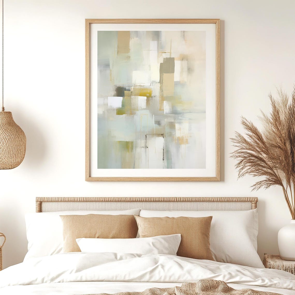 Soft Neutral Abstract Blocks Pastel Beige Modern Minimalist Poster - Image 2