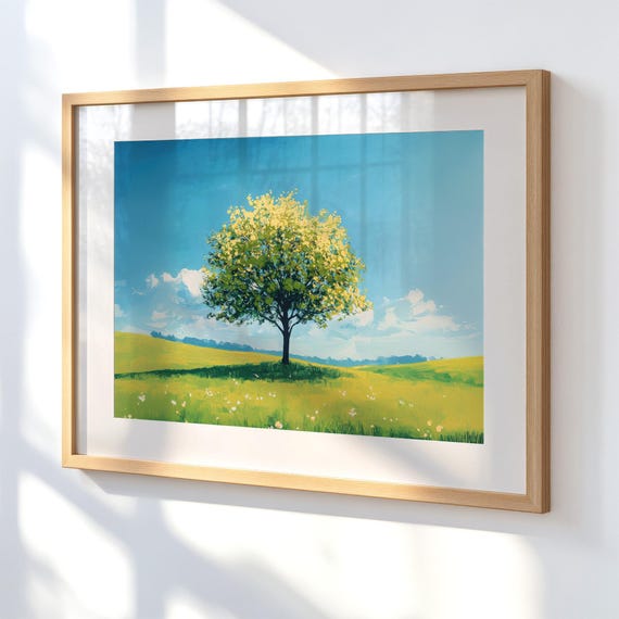Bright Spring Landscape, Modern Minimalist Poster