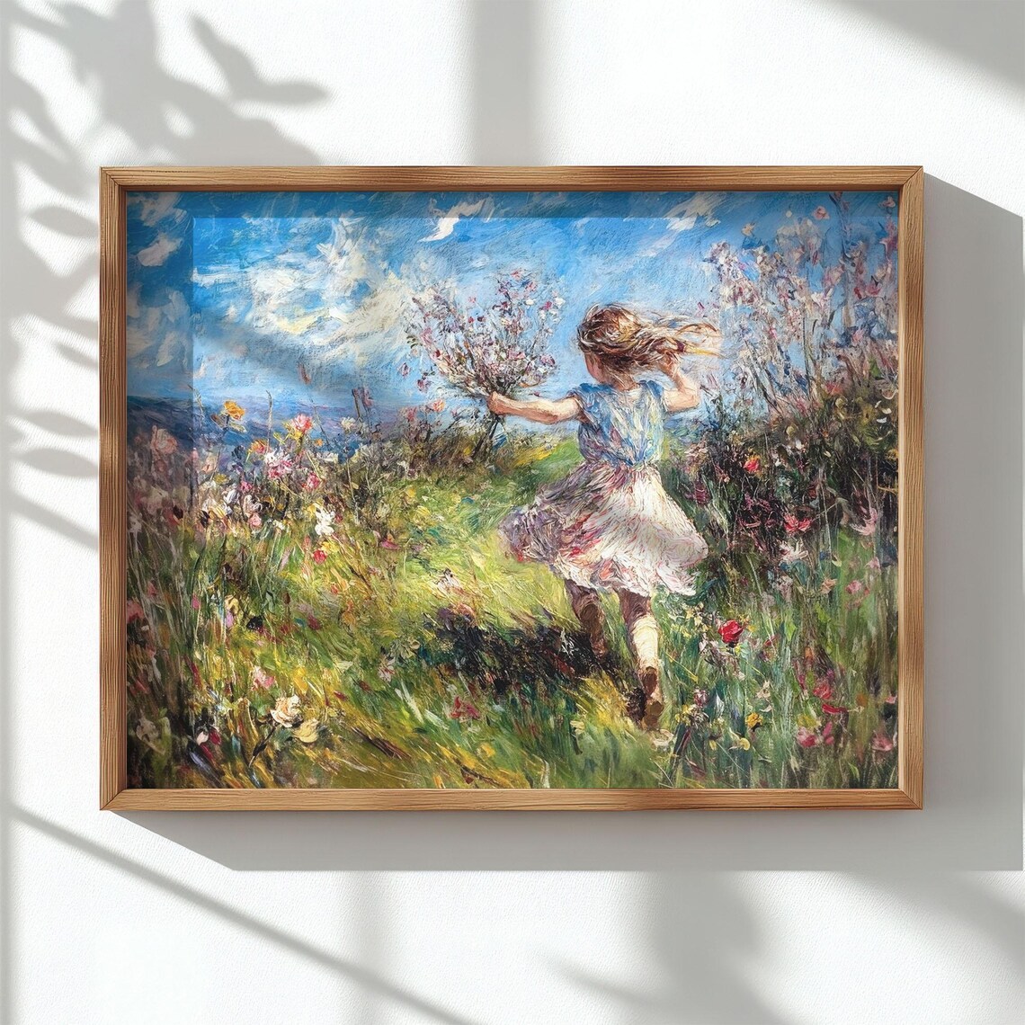 Spring Girl In Wildflowers, Vintage Childhood Print - Image 3