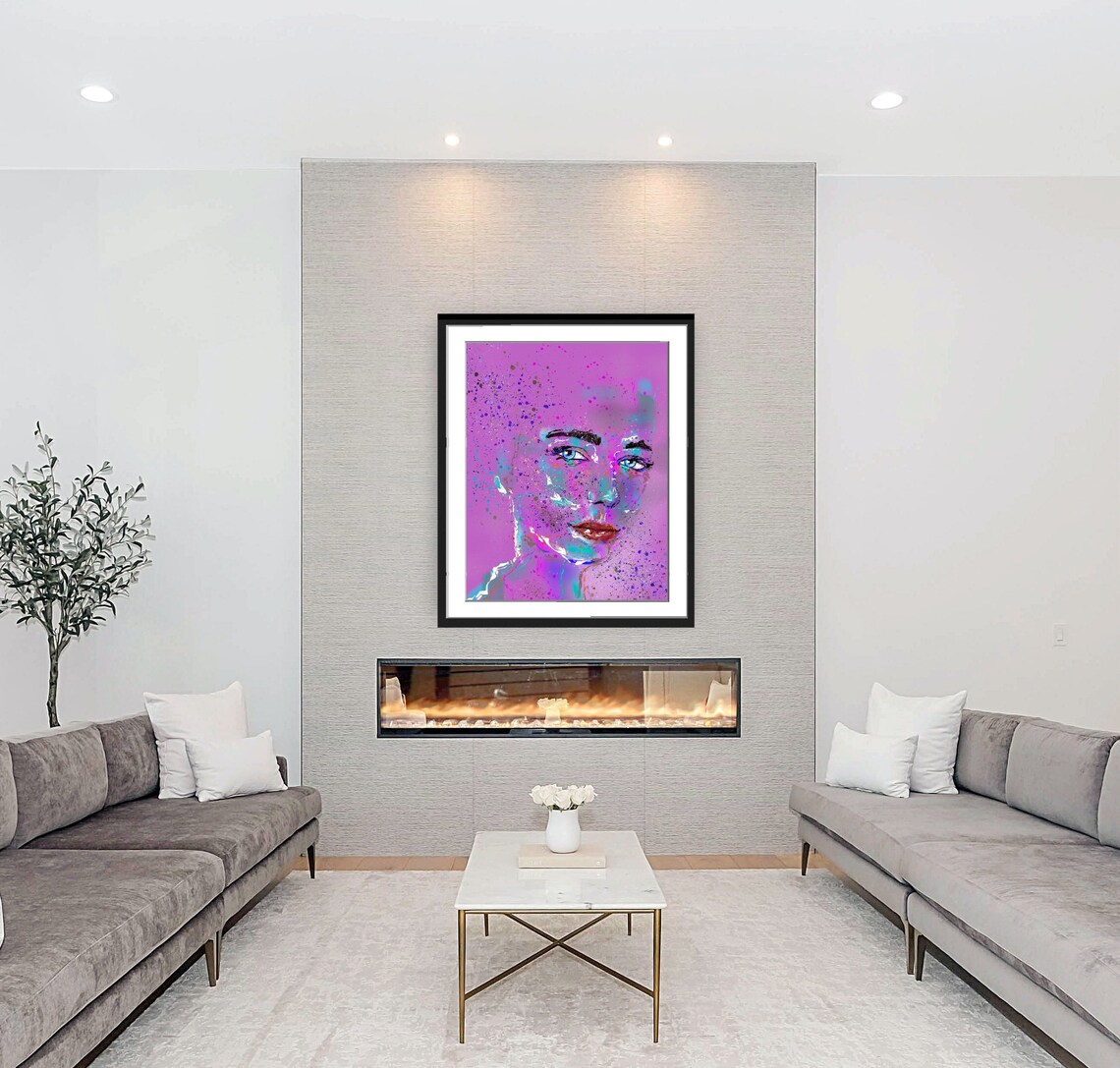 Modern Interpretation of Woman's Face, Wall Art - Image 3