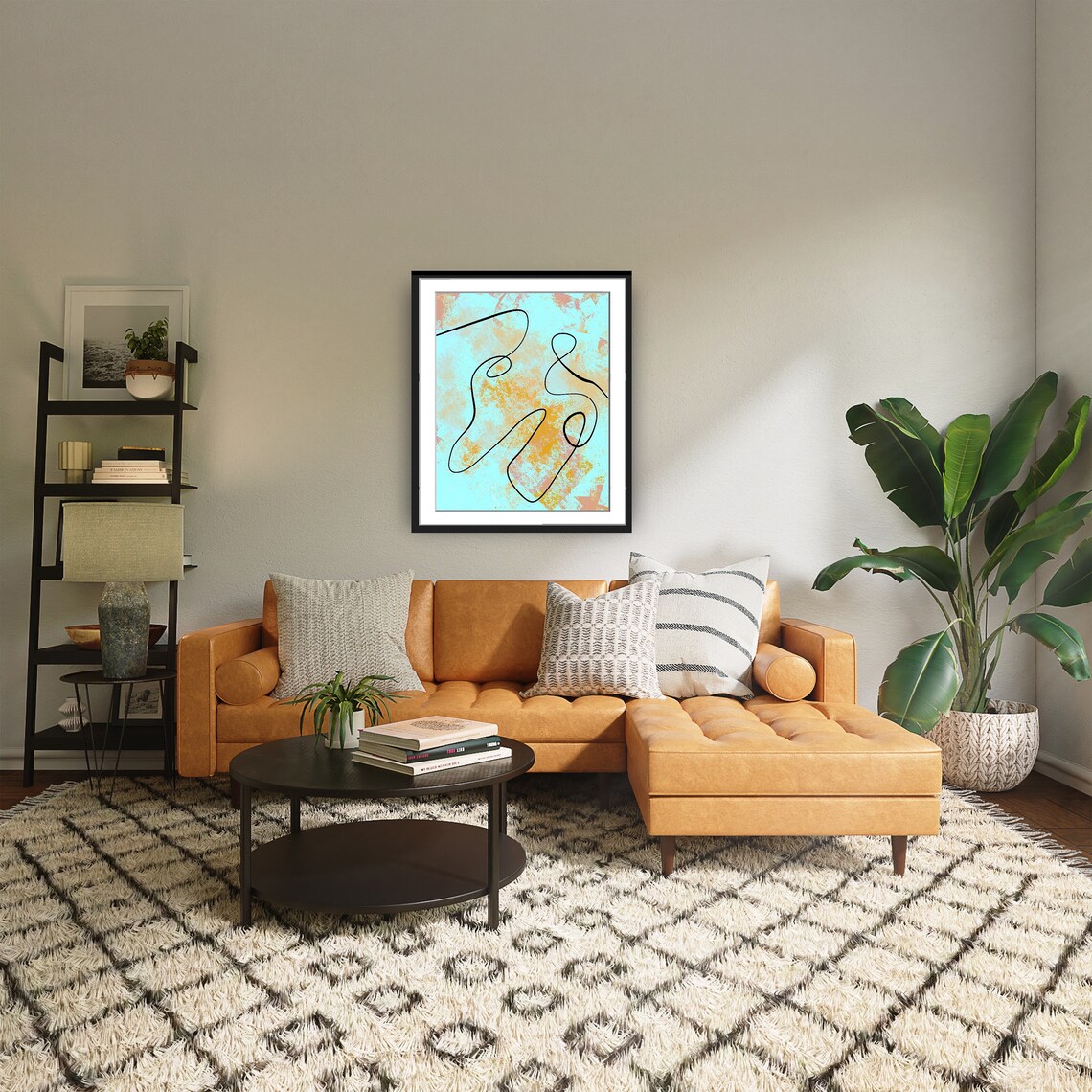 Abstract Minimalist Boho Line Art, Contemporary Modern - Image 2