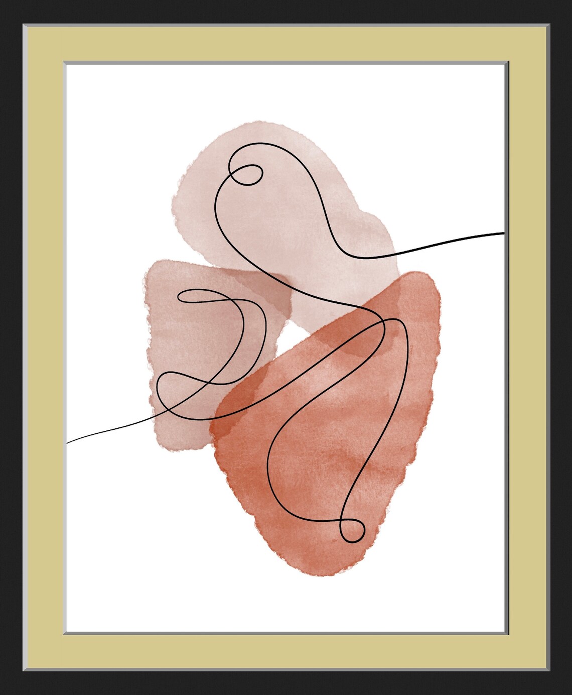 Abstract Boho Shapes With Lines, Contemporary Modern - Image 2