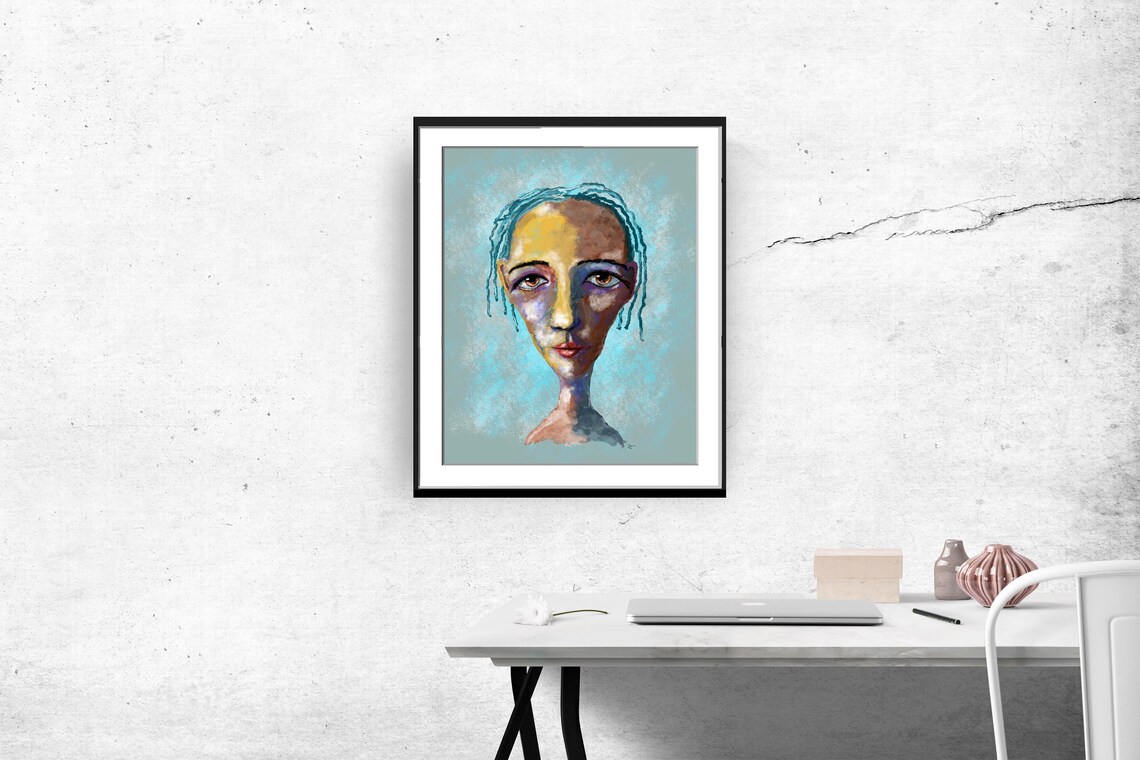 Abstract Portrait, Abstract Expressionist Woman's Face - Image 3