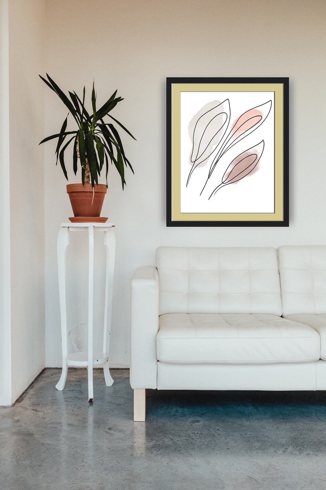Abstract Minimalist Boho Leaves, Contemporary Modern - Image 3