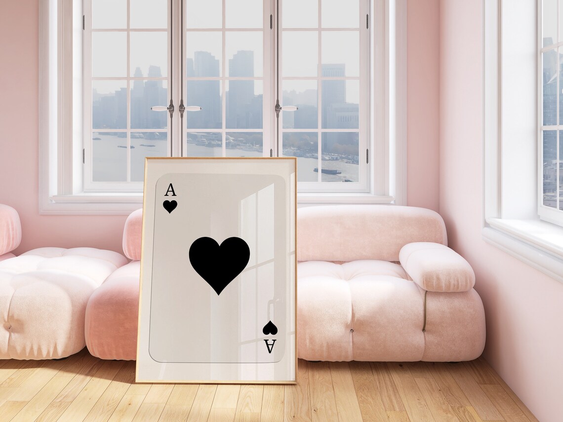 Ace Of Hearts Retro Preppy Wall Art Print - Image 3