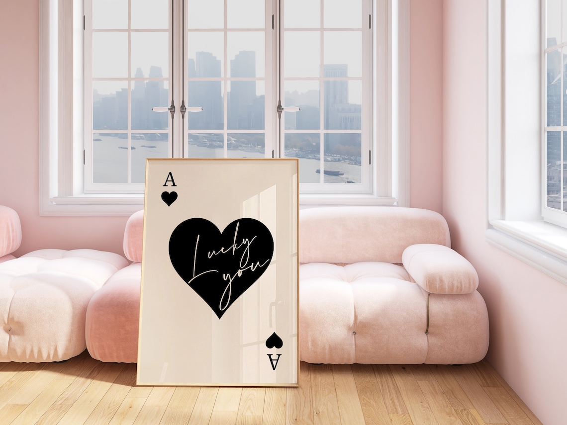 Ace of Hearts Lucky You Chic Bold Trendy Playing Card Wall Art - Image 2