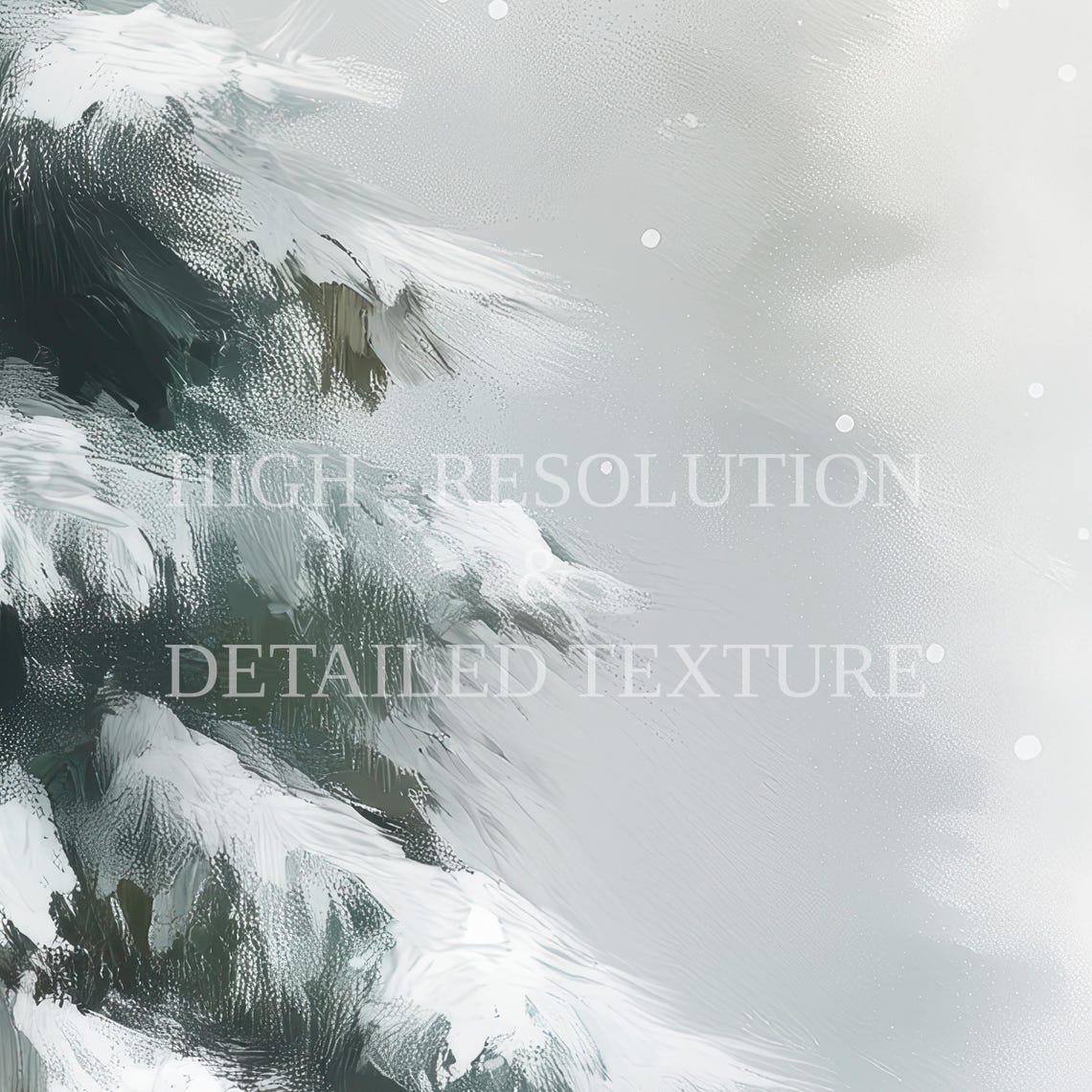 Snowy Evergreen Tree Watercolor Painting Winter Woodland Poster - Image 2