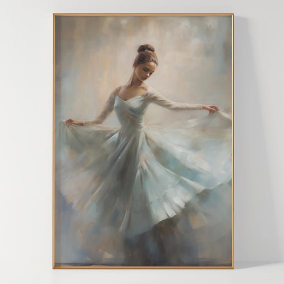 Ballerina Painting Vintage Print Bedroom Wall Decor Oil Painting Wall Art