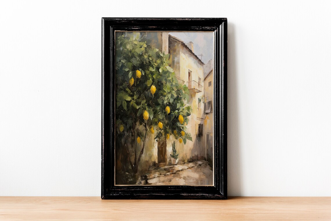Lemon Tree Mediterranean Alley Vintage Citrus Grove Art Poster - Image 2