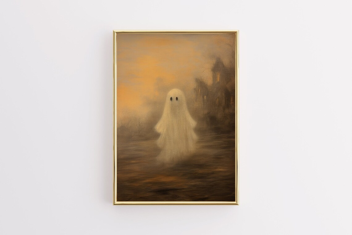 Ghost in Golden Mist by Haunted House Moody Halloween Poster - Image 4