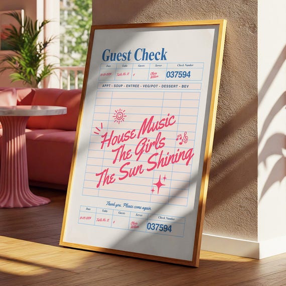 House Music Print The Girls Sun Shining Poster Rave Edm Wall Art Dj Room Decor Ibiza Festival Retro Dance Artwork