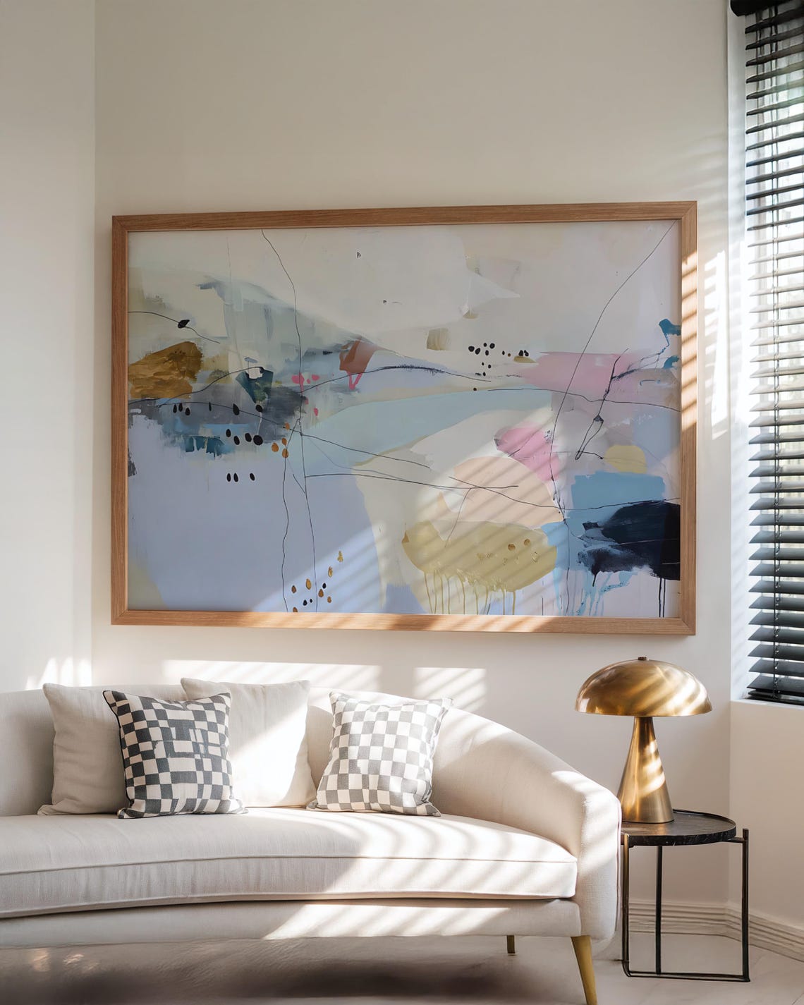 Colorful Abstract Art Print Large Neutral Decor