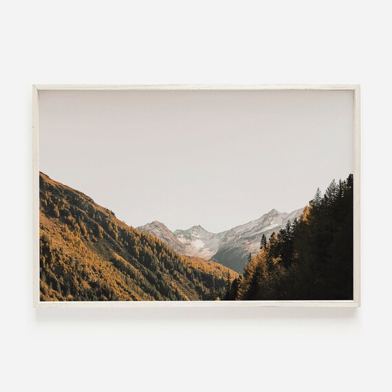 Colorado Autumn Golden Larch Slopes Snowy Peaks Mountain Photography Print