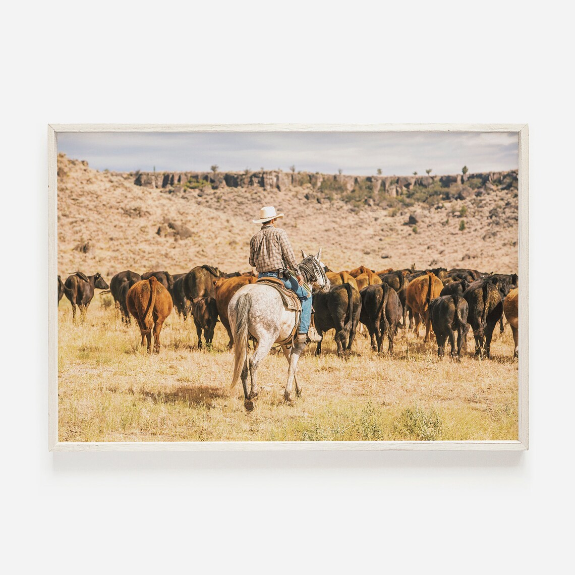 Cowboy On Horse Western Ranch Decor Art Print