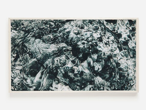 Dark Blue Underwater Pool Surface Ripples Abstract Photo Poster