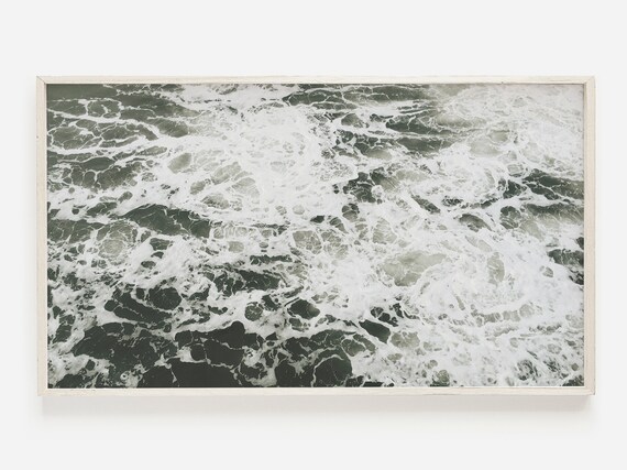Aerial Ocean Wave Foam Over Dark Water Photography Art Poster
