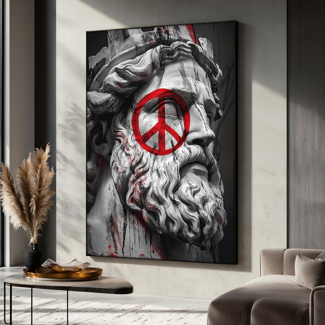 Ancient Statue Painting, Modern Graffiti Decor