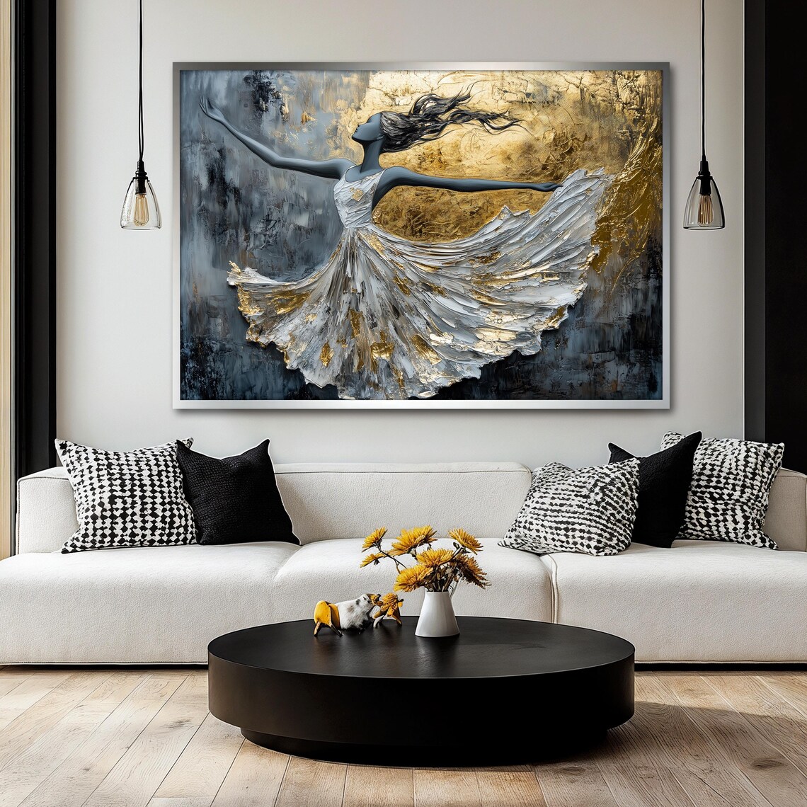 Elegant Dancing Woman Painting, Ballet Dancer - Image 2