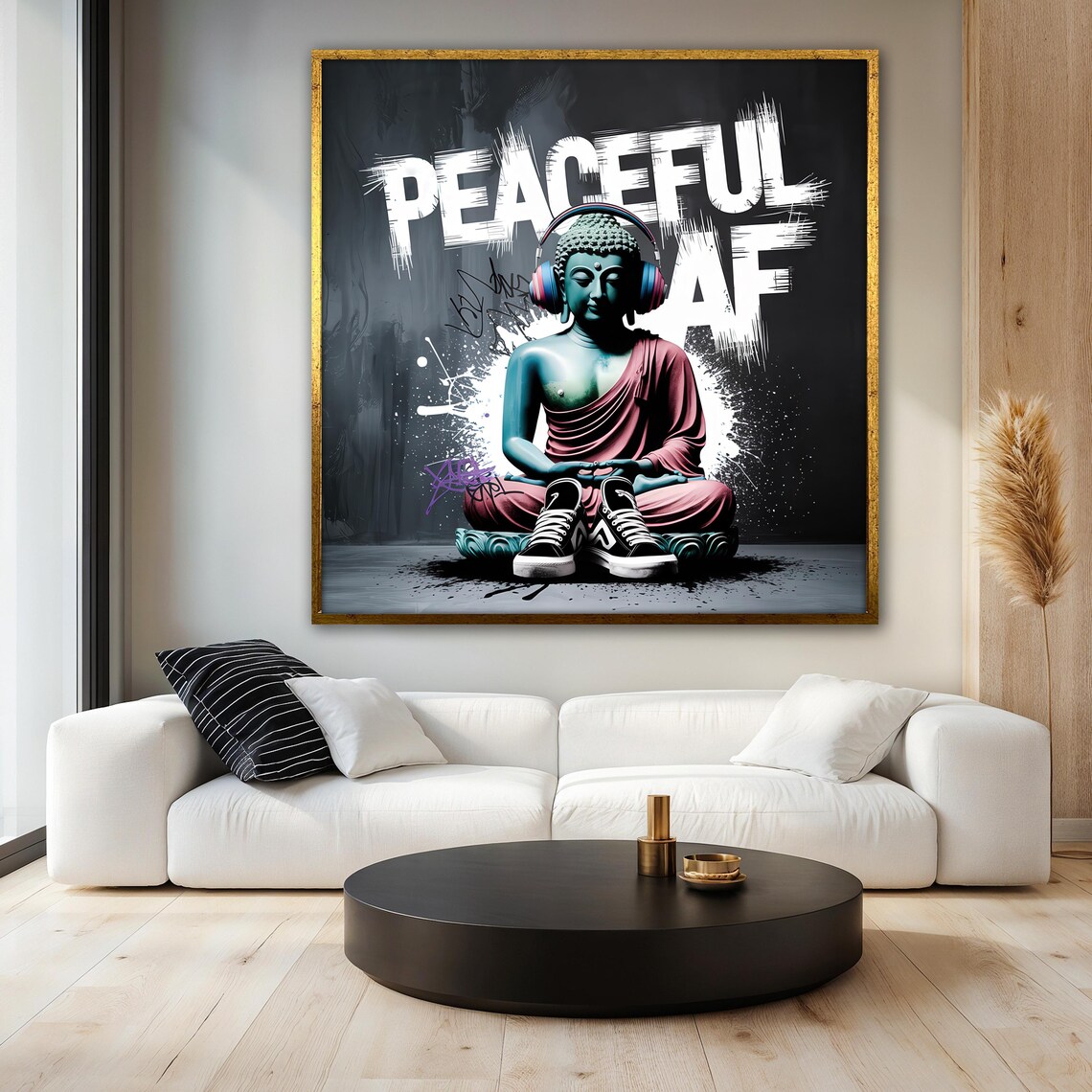 Graffiti Buddha Painting, Urban Zen Decor - Image 3