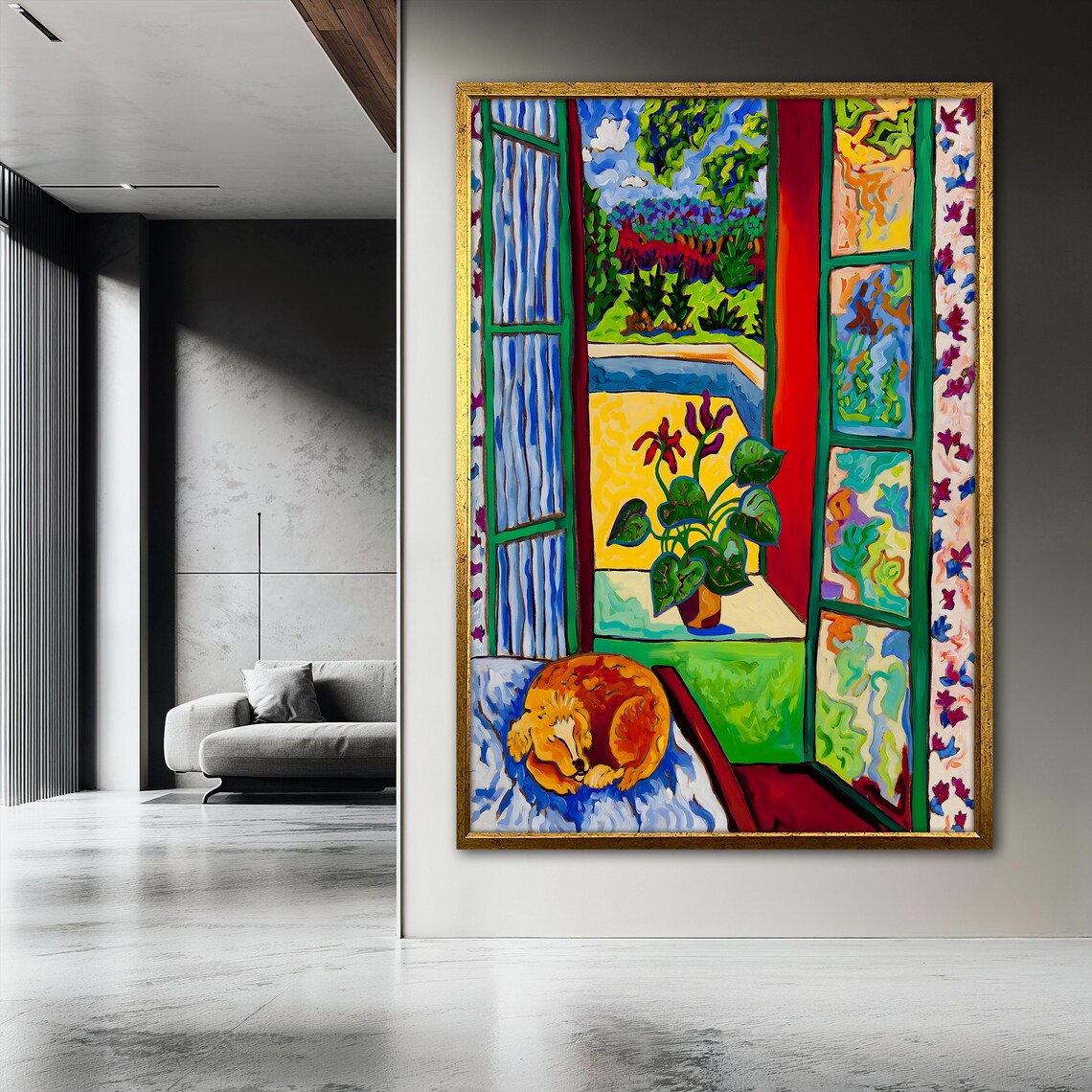 Henri Matisse Window Scene With Cat And Plant - Image 3