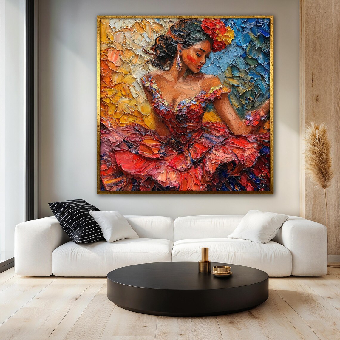 Flamenco Dancer Painting, Vibrant Woman Portrait - Image 3
