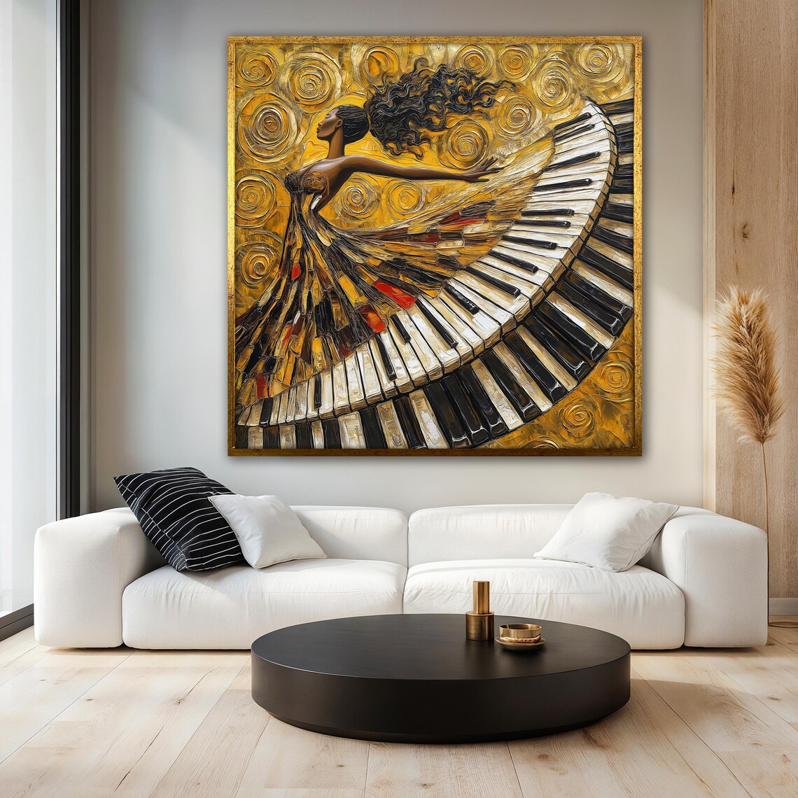 Elegant Piano Woman, Abstract Music Art Print - Image 3