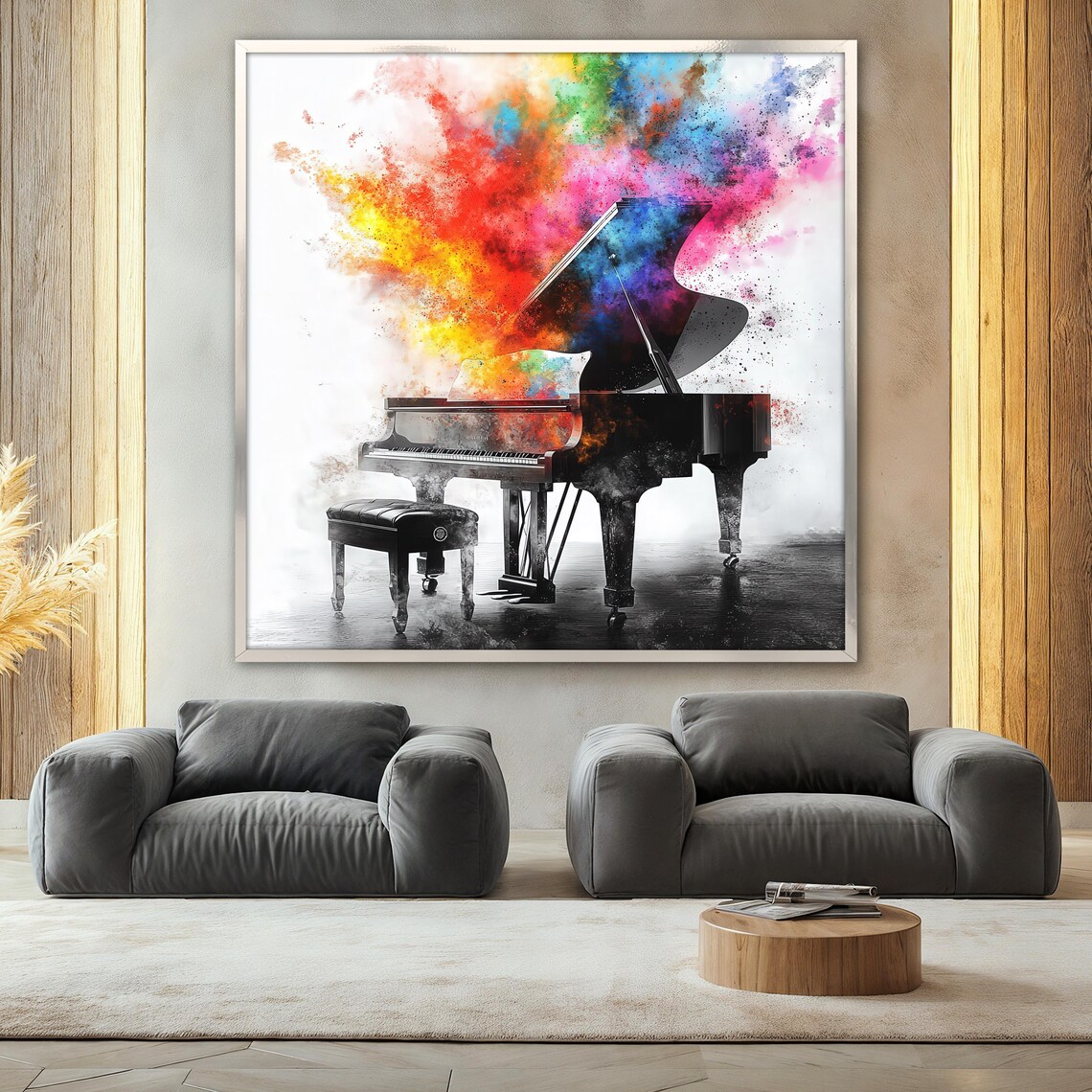 Grand Piano Painting, Abstract Living Room Decor - Image 2