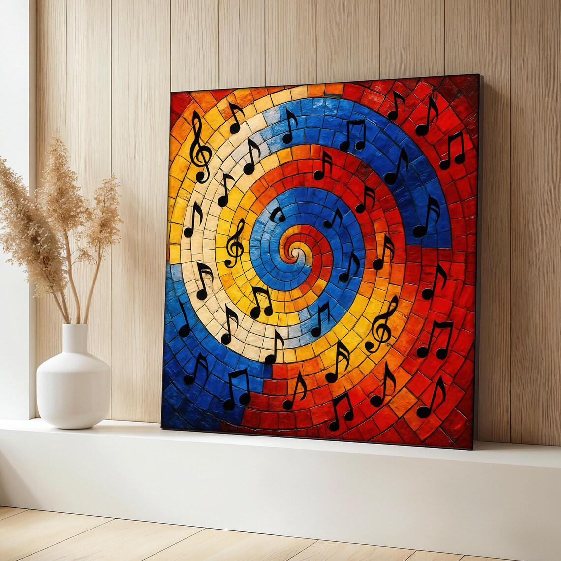 Colorful Music Notes, Abstract Music Print