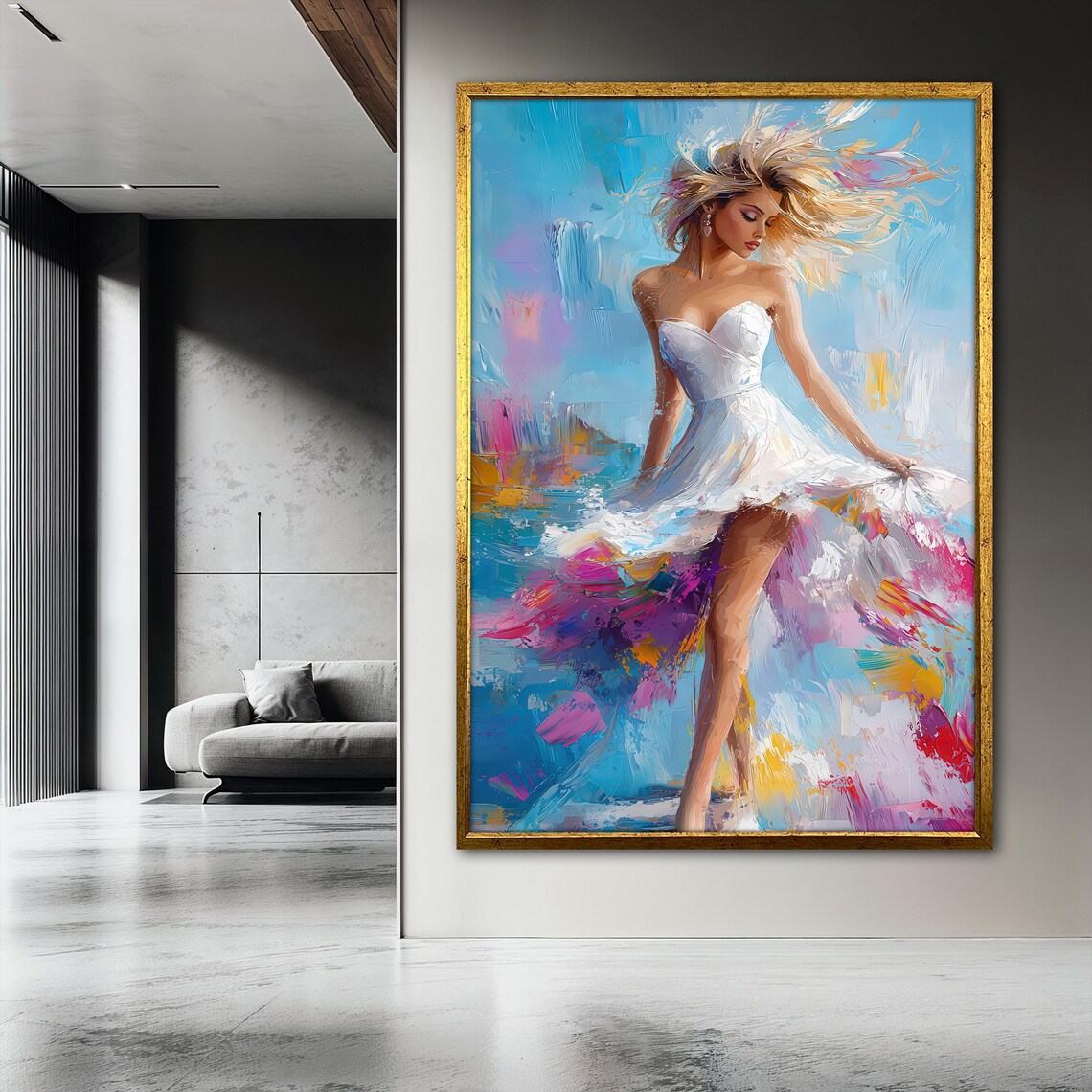 Colorful Woman Painting, Modern Abstract Artwork - Image 3