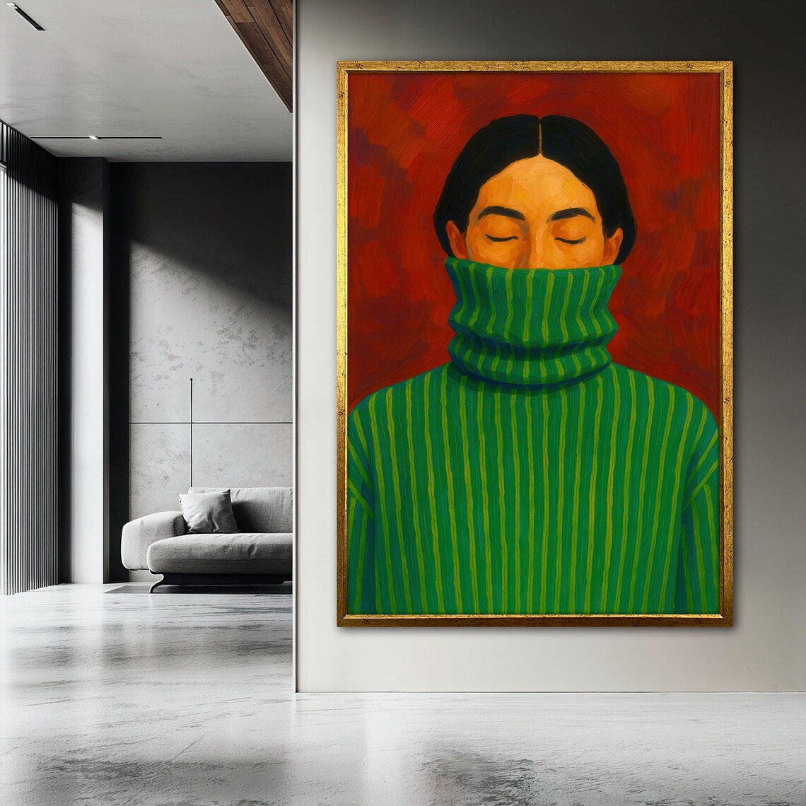 Modern Woman Painting, Bold Minimalist Portrait - Image 3
