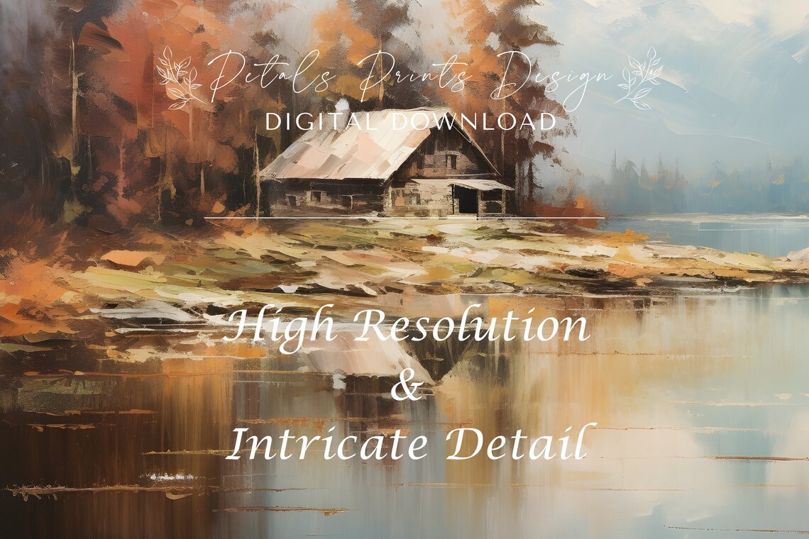 Rustic Fall Landscape, Vintage Autumn Art Print - Image 4