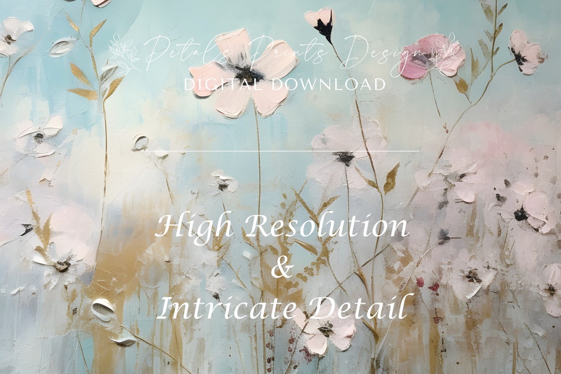 Pale Pink Cosmos in Soft Blue Haze Dreamy Wildflower Art Poster - Image 3