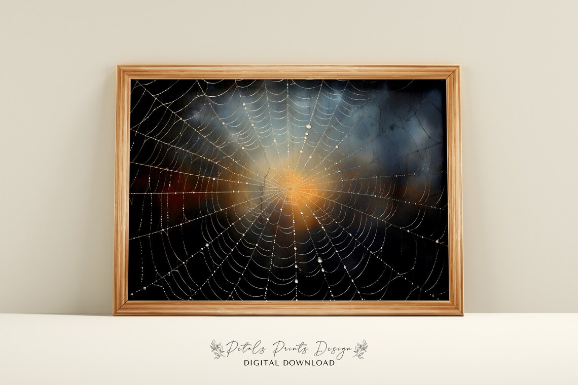 Halloween Webbing Vintage Style Wall Art Print