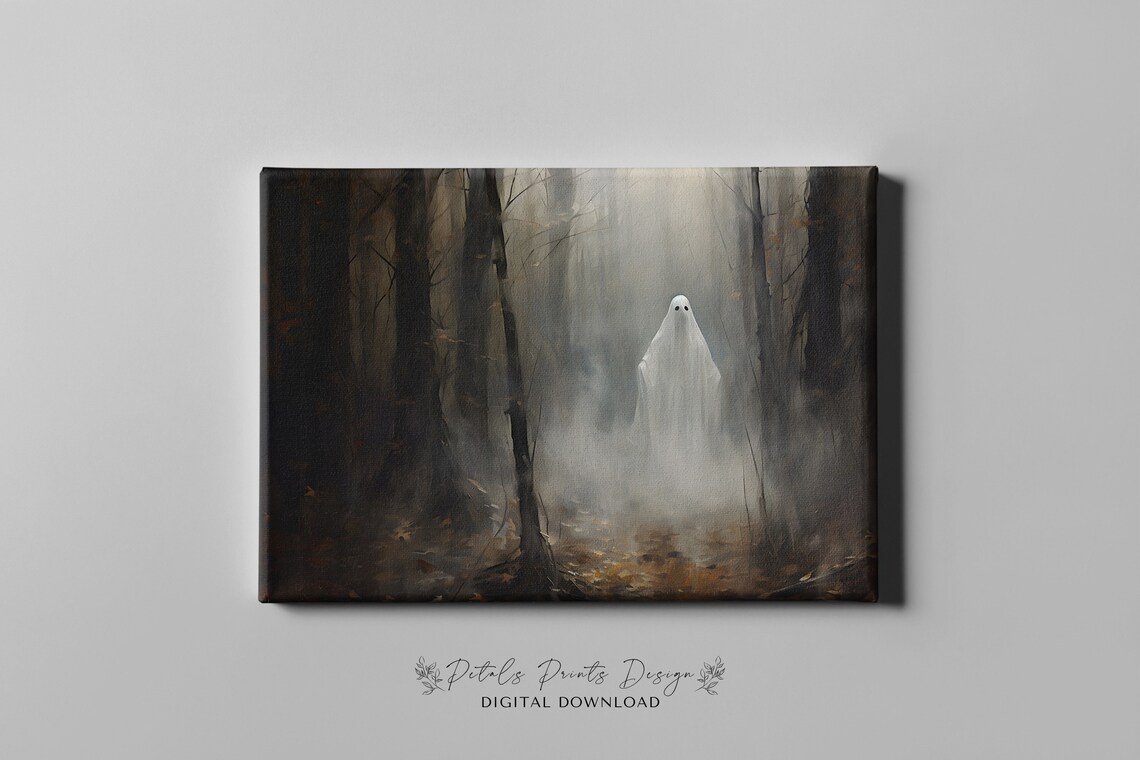 Halloween Ghost Vintage Style Wall Art Print - Image 3
