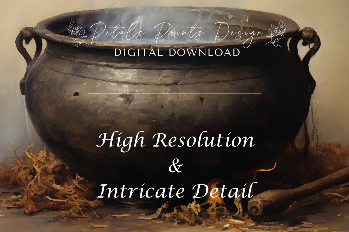 Vintage Witch Halloween Art Print, Rustic Decor - Image 3