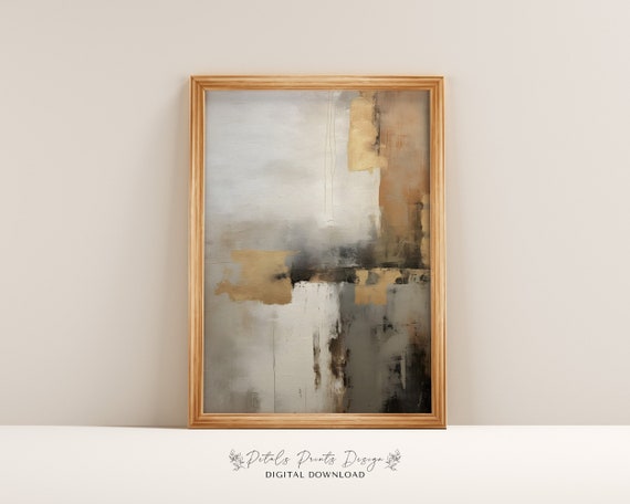 Modern Vintage Abstract Textured Wall Art Neutral Textured Art Prints Painting Artistic Art Print 2024