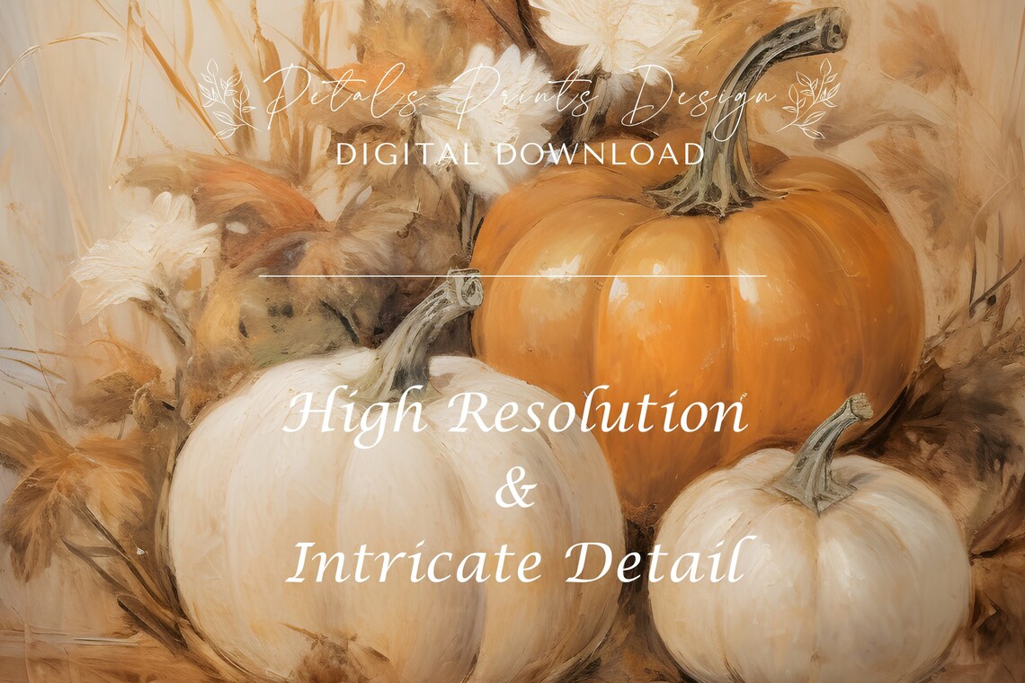 Pumpkin Still Life Painting, Rustic Autumn Art Print - Image 3
