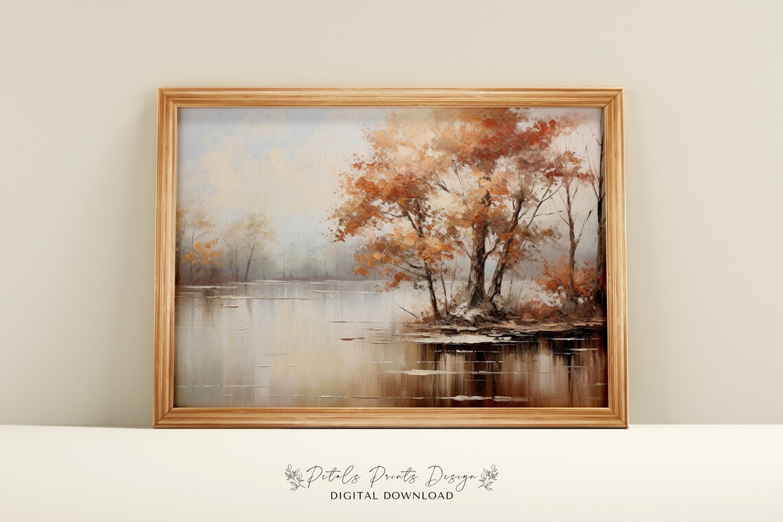 Autumn Landscape Rustic Farmhouse Poster Print