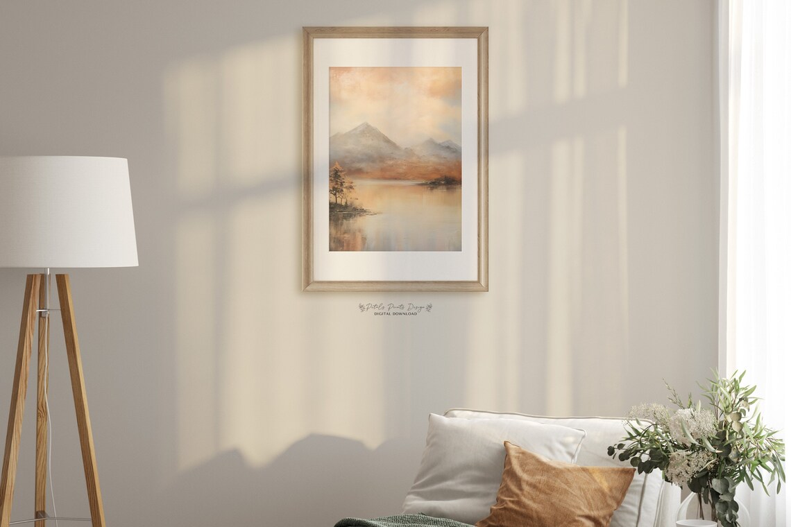 Rustic Fall Landscape Vintage Autumn Landscape Art Print - Image 2