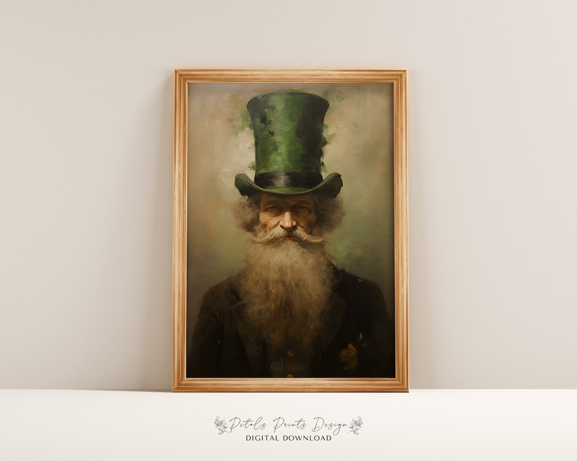 St Patricks Day Rustic Clover Wall Art Print