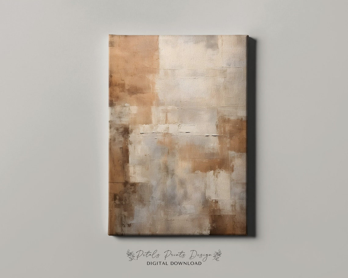 Weathered Tan Cream Neutral Textured Abstract Minimalist Poster - Image 4