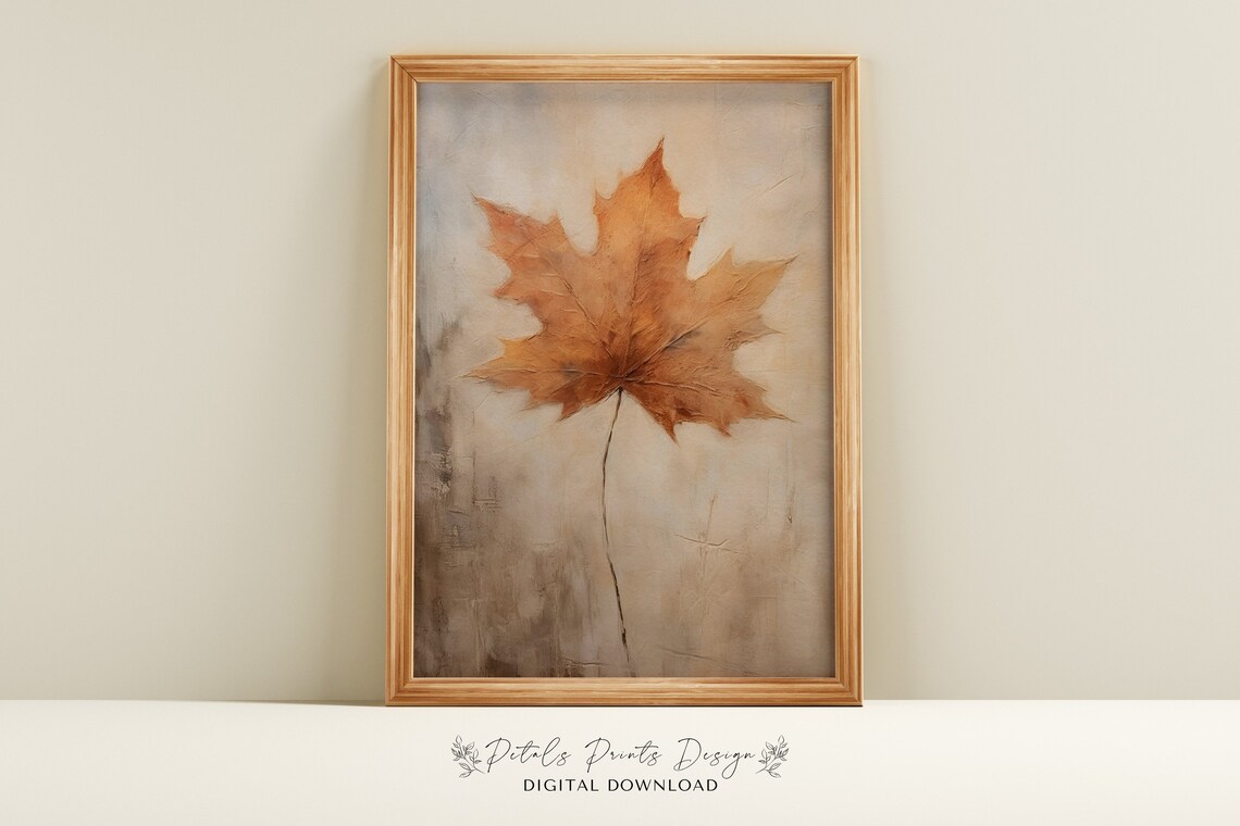 Fall Leaf Still Life Vintage Autumn Art Print