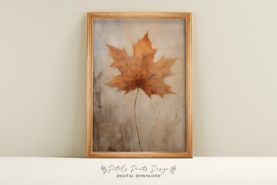 Fall Leaf Still Life Vintage Autumn Art Print