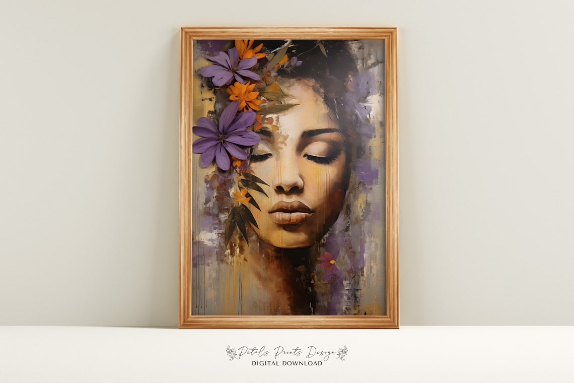 Flower Woman Art Vintage Oil Painting Cottagecore Wall Art Decor Farmhouse Print Garden Art Print 2024