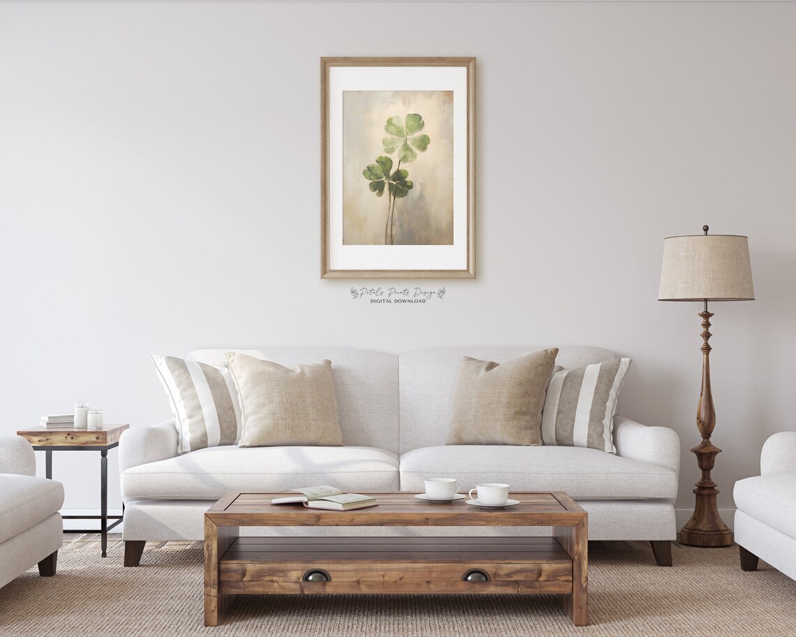 St. Patrick's Day Rustic Clover Wall Art Print - Image 2